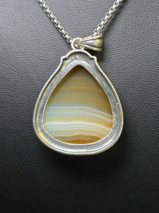 Banded Orange Agate Pendant