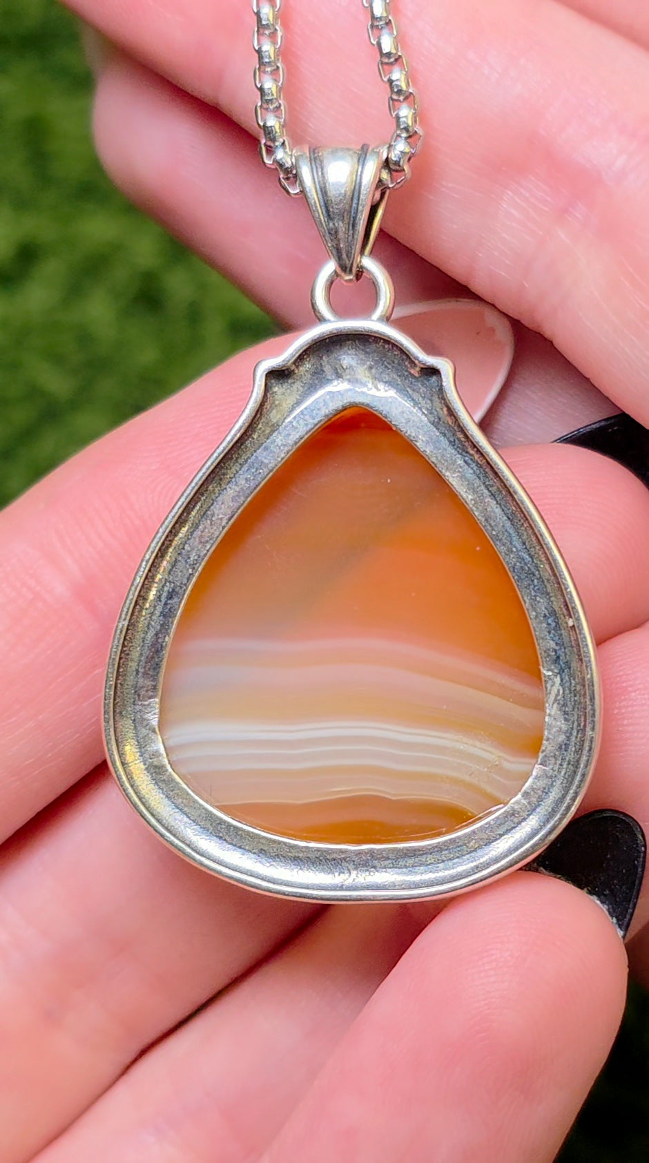 Banded Orange Agate Pendant