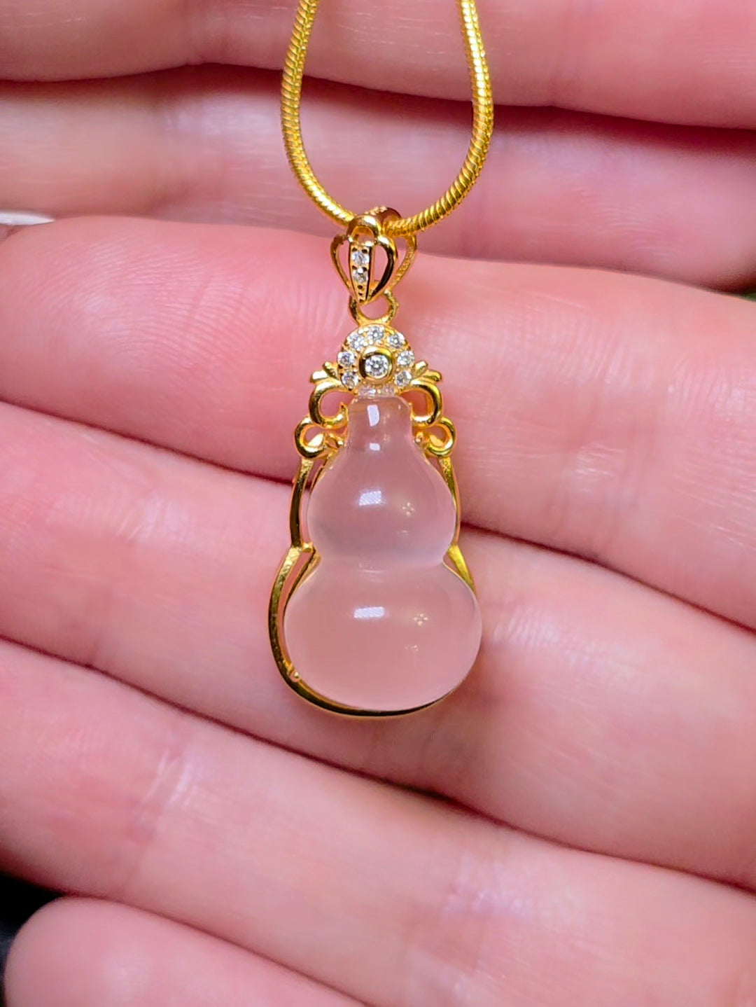 Rose Quartz Gourd Pendant
