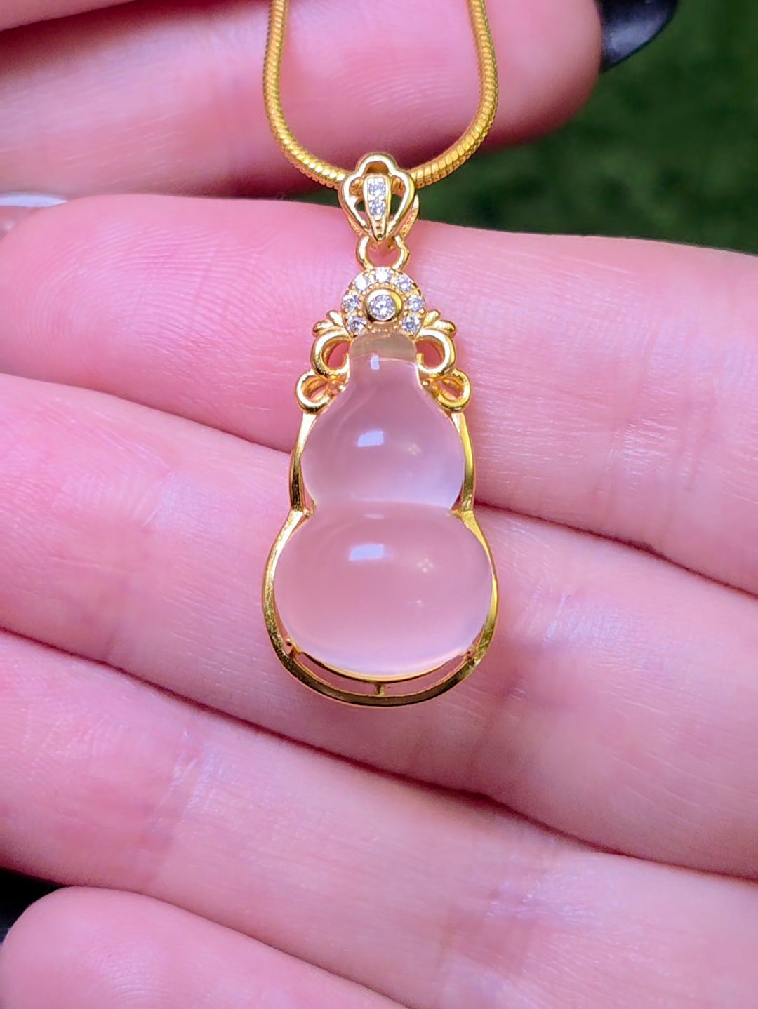 Rose Quartz Gourd Pendant