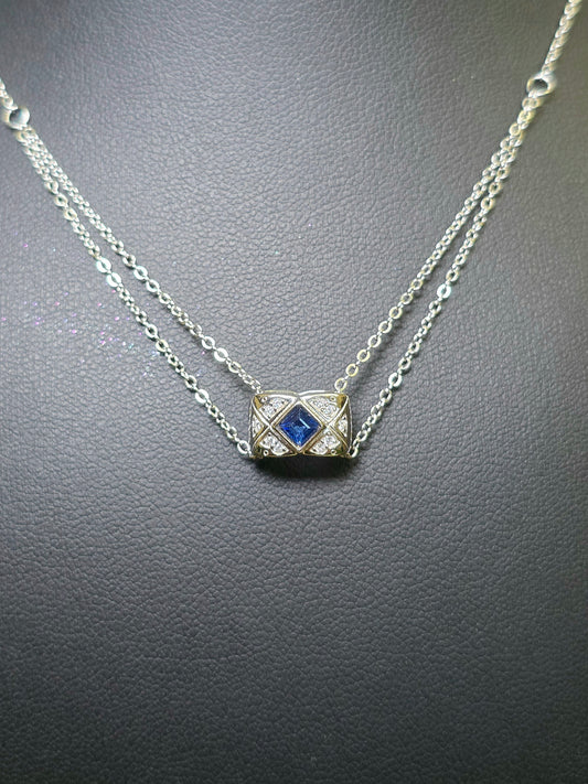 Blue Sapphire Pillow Necklace