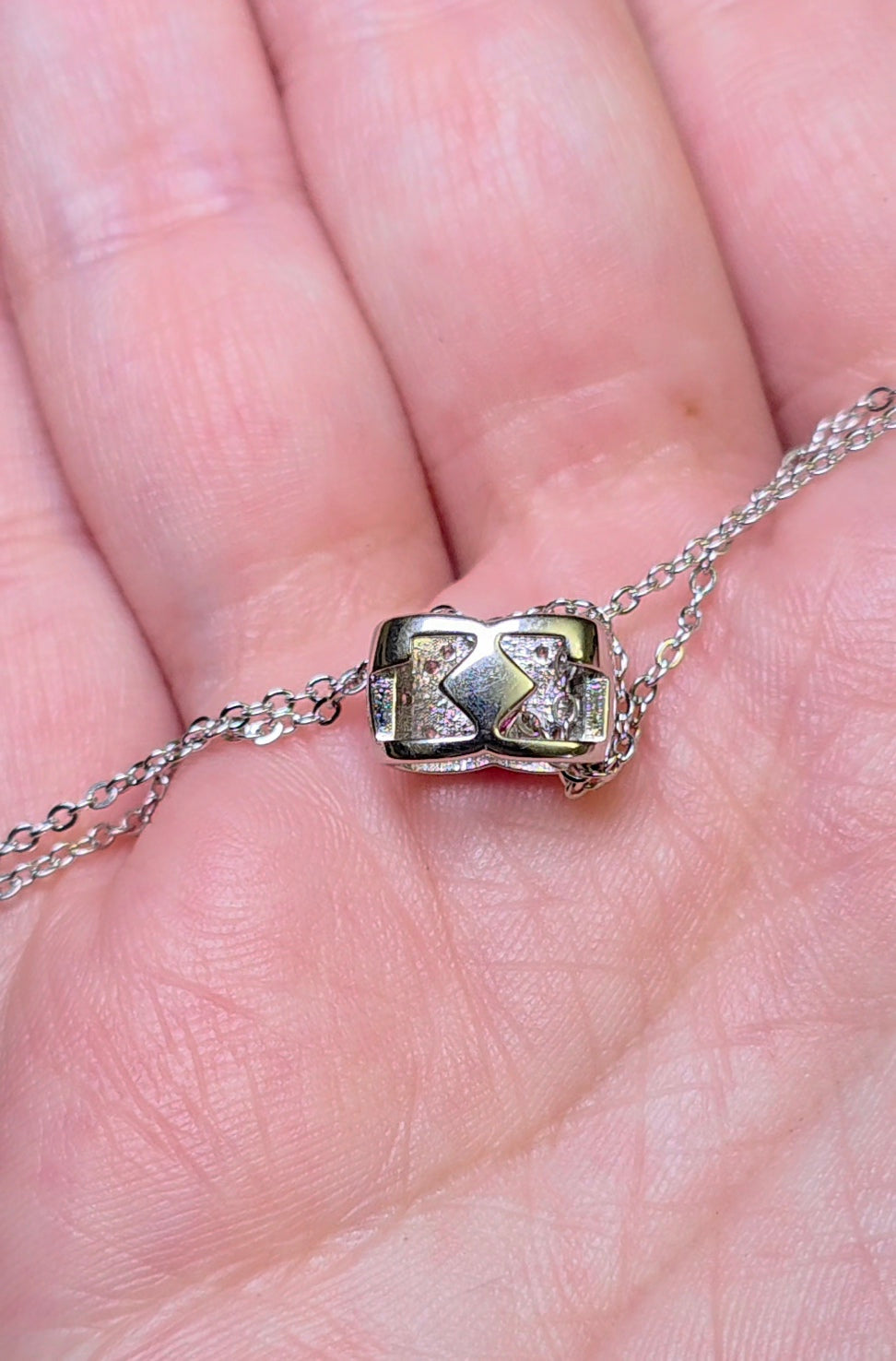 Ruby and Zircon Pillow Necklace