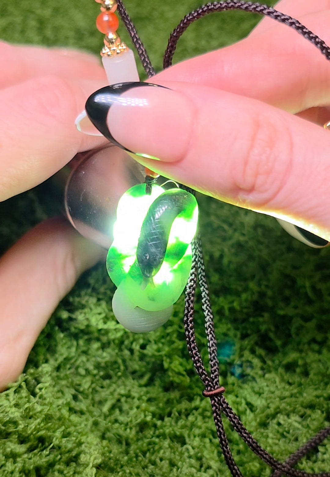 Green Jadeite Snake Necklace