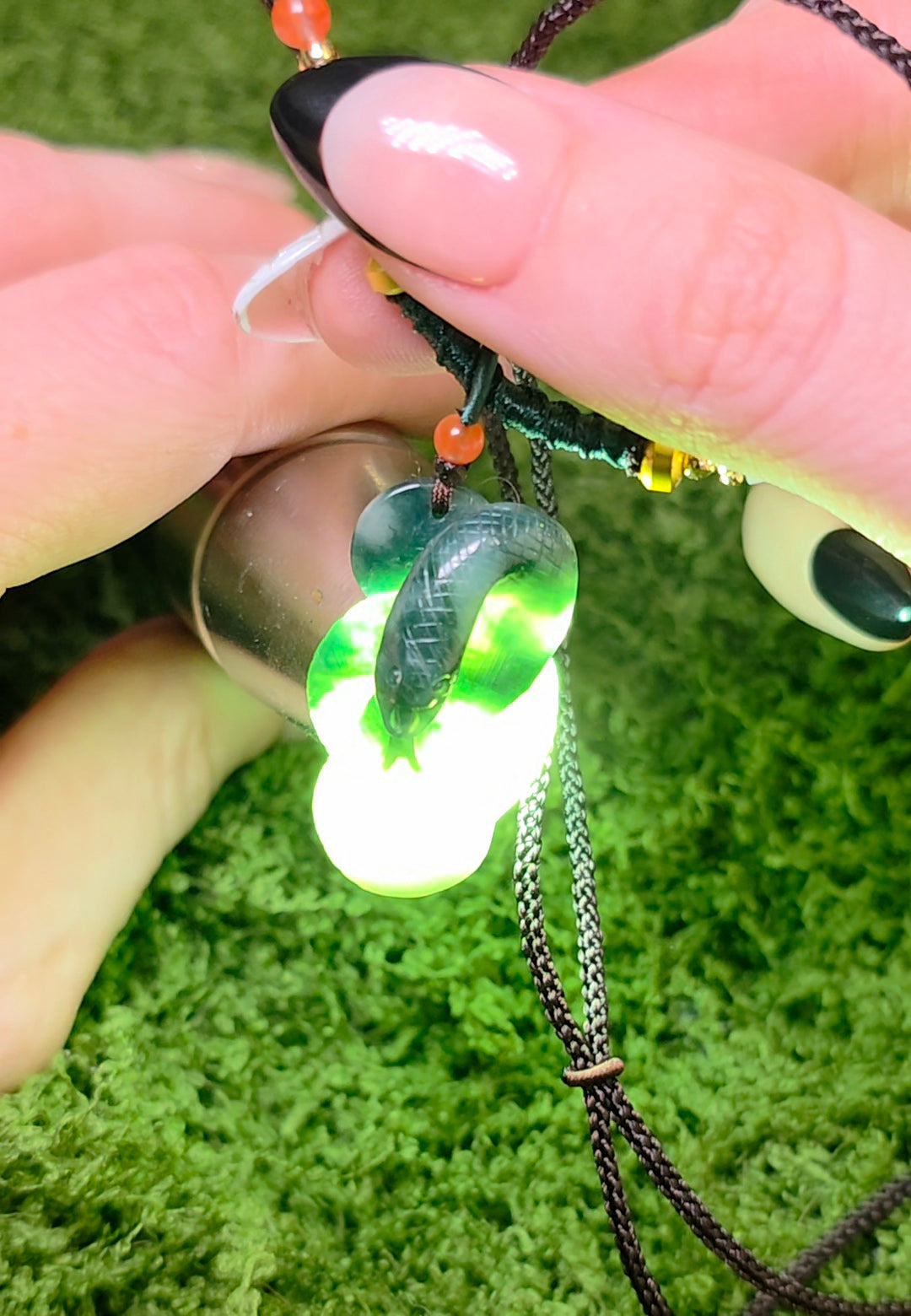 Green Jadeite Snake Necklace