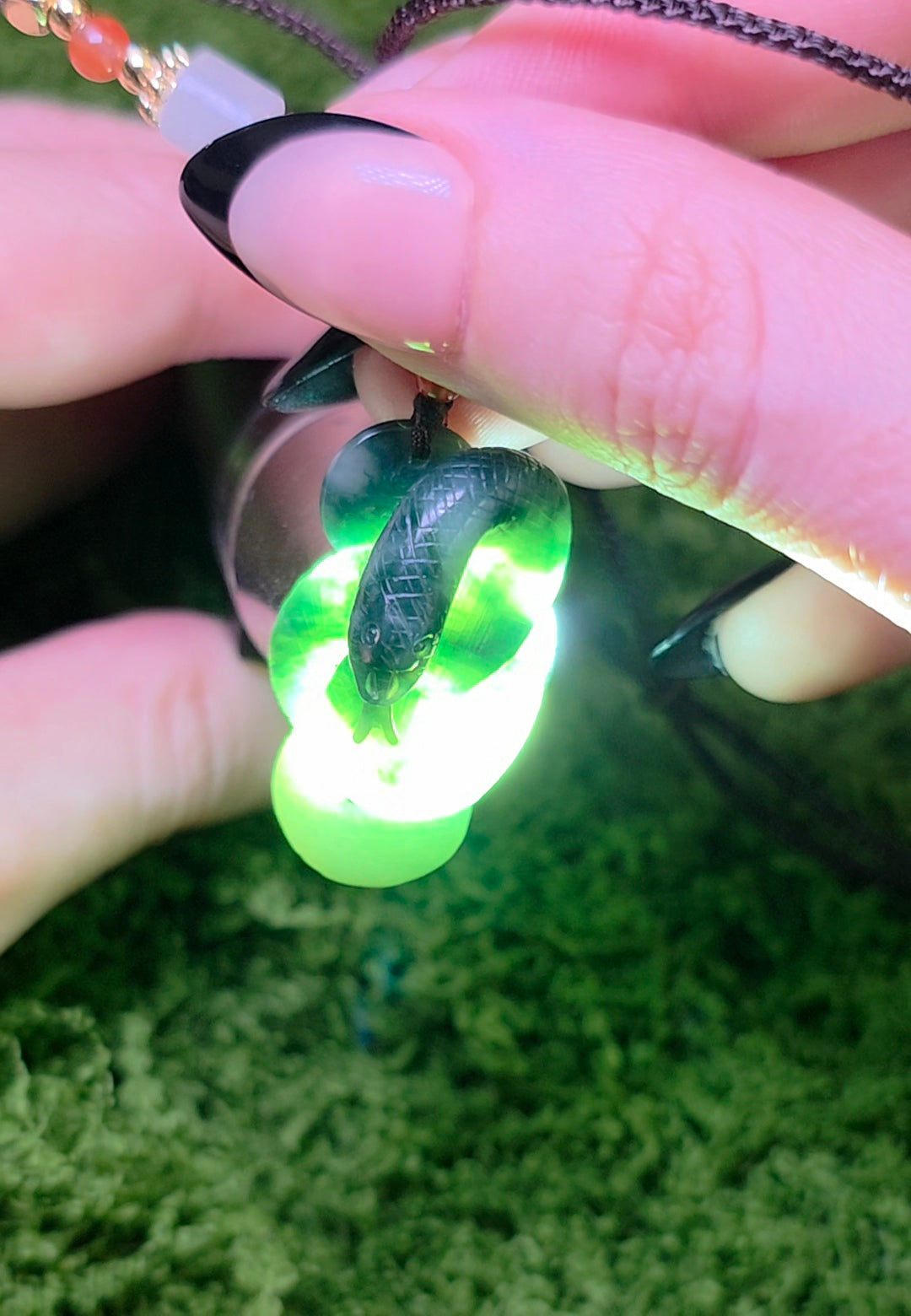 Green Jadeite Snake Necklace