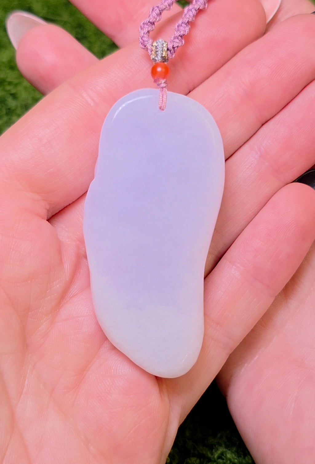 Lounging Buddah Lavender Jadeite Necklace