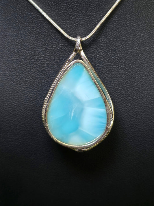 High Quality Larimar Teardrop Pendant