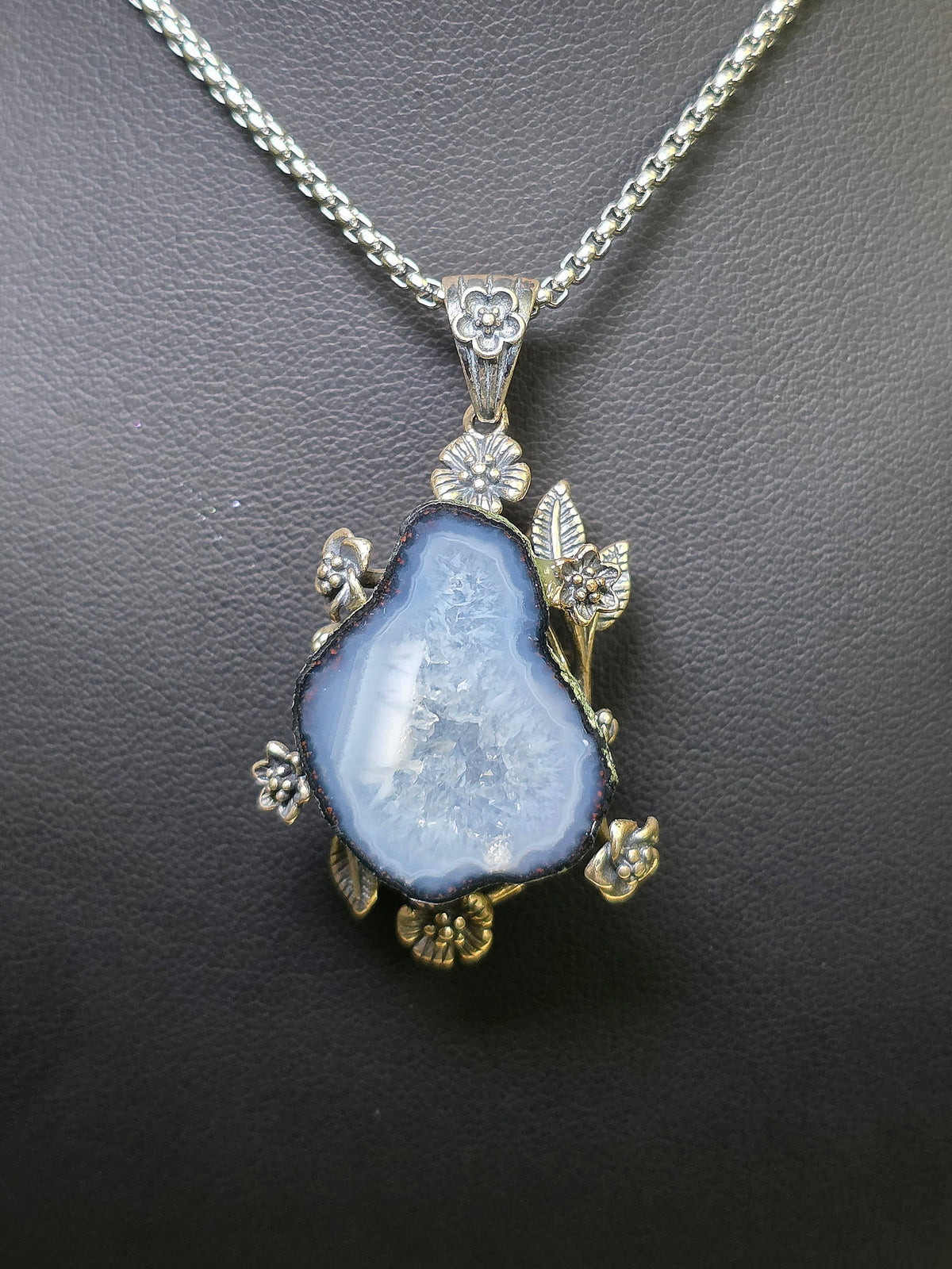 Druzy Geode Garden Pendant A