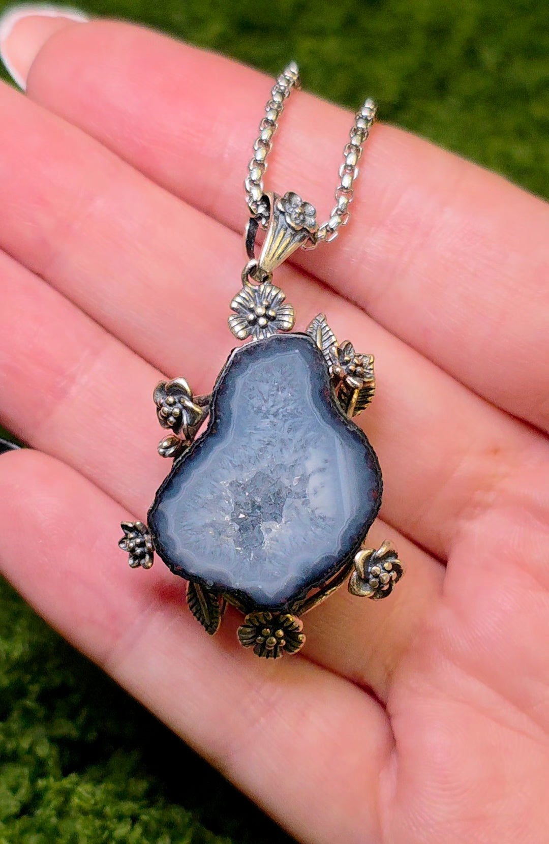 Druzy Geode Garden Pendant B