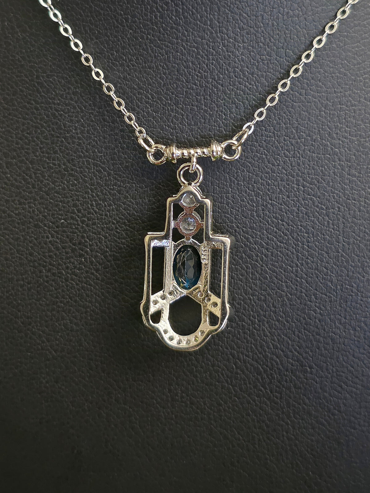 Art Deco Blue Topaz Necklace