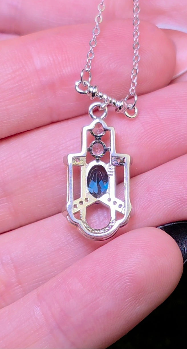 Art Deco Blue Topaz Necklace