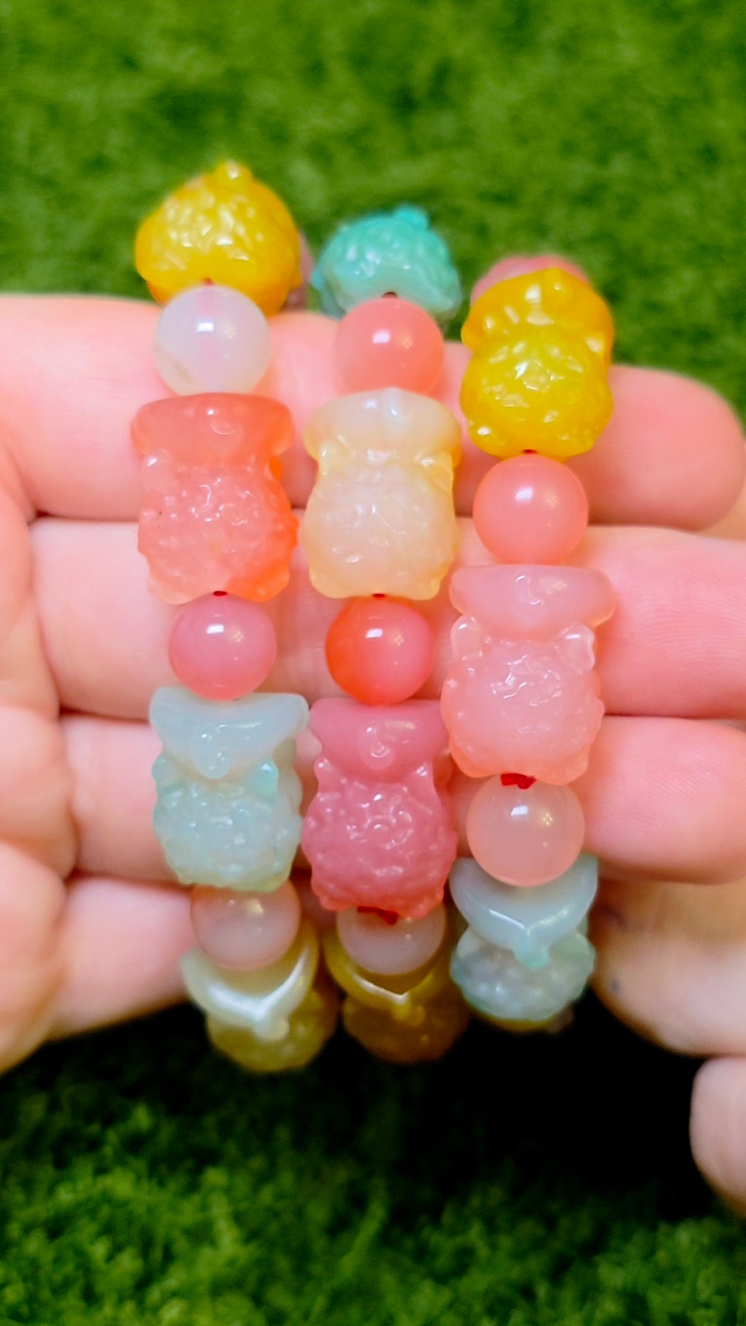 Natural Yanyuan Agate Lion Stretch Bracelet
