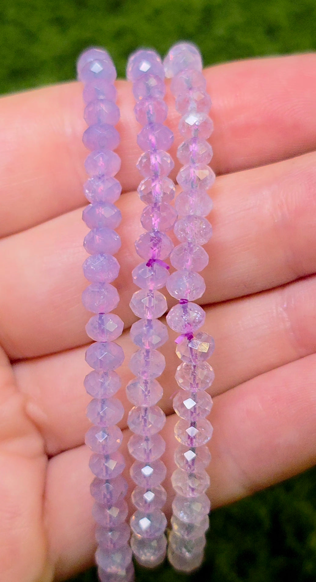 Faceted Lavender Moon Quartz Stretch Bracelet 5mm