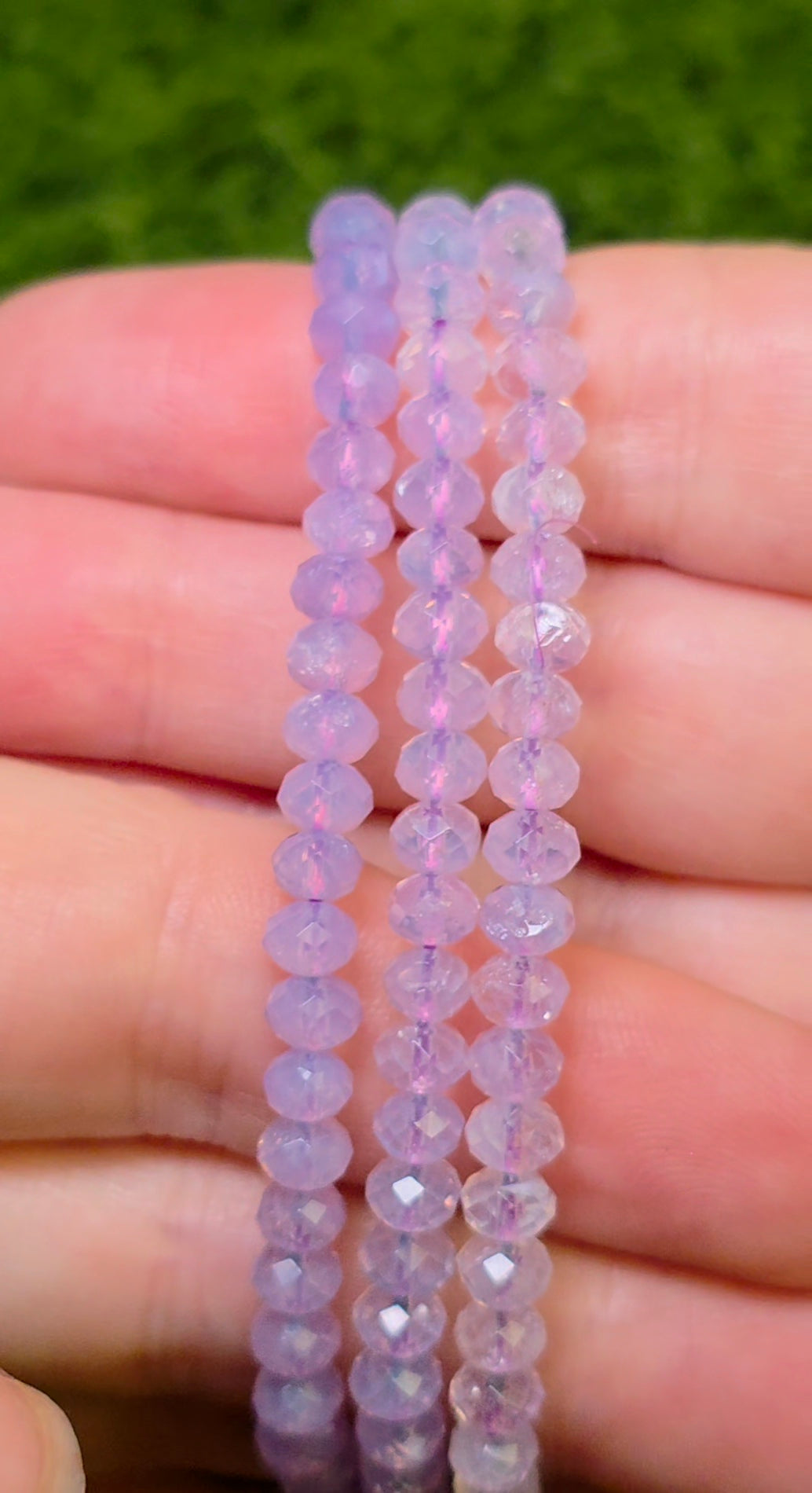 Faceted Lavender Moon Quartz Stretch Bracelet 5mm