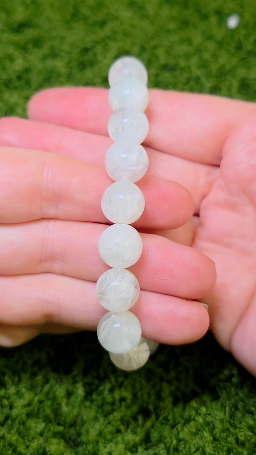 Green Feather Fluorite Stretch Bracelet 11mm B