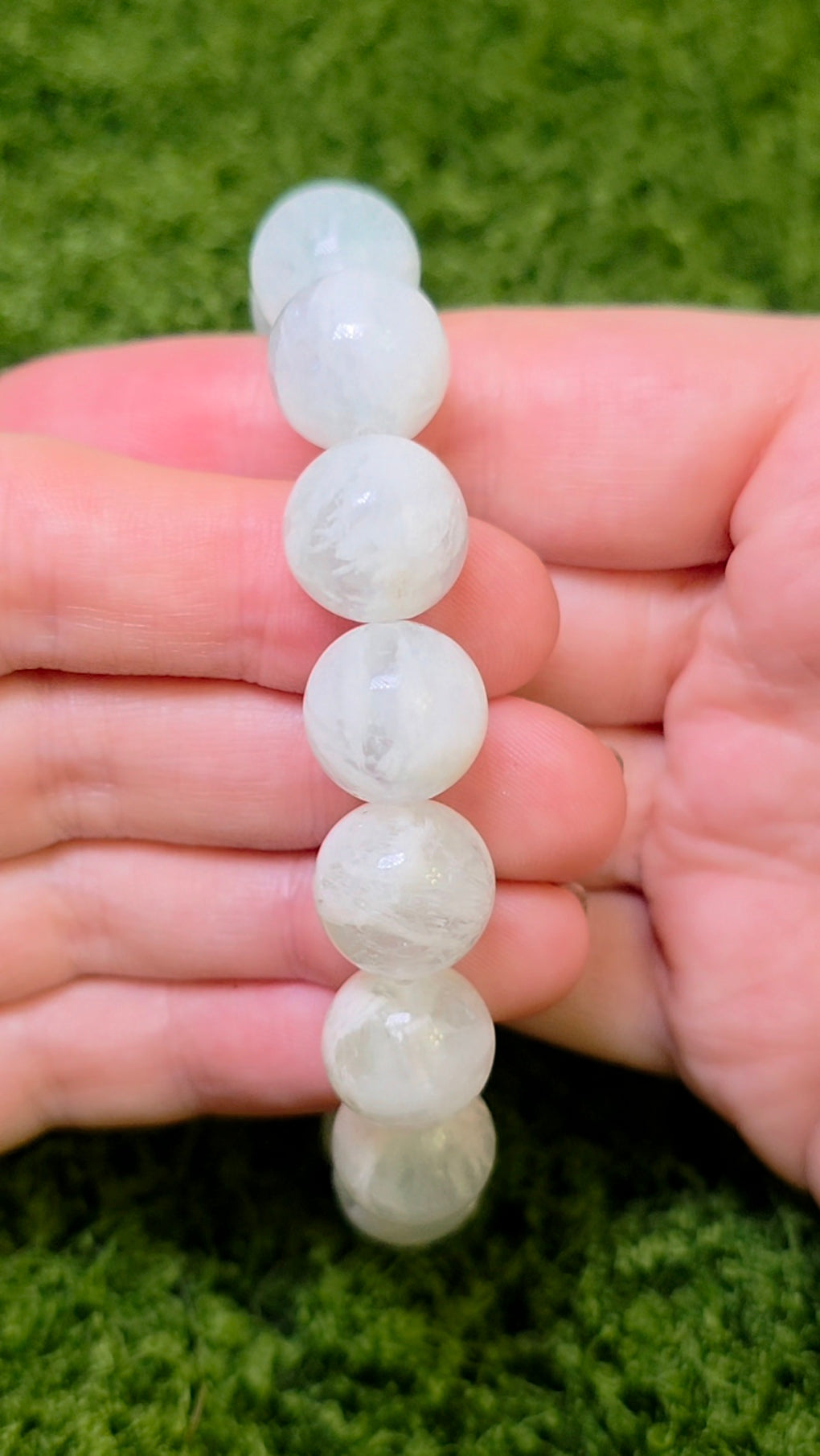 Green Feather Fluorite Stretch Bracelet 13mm