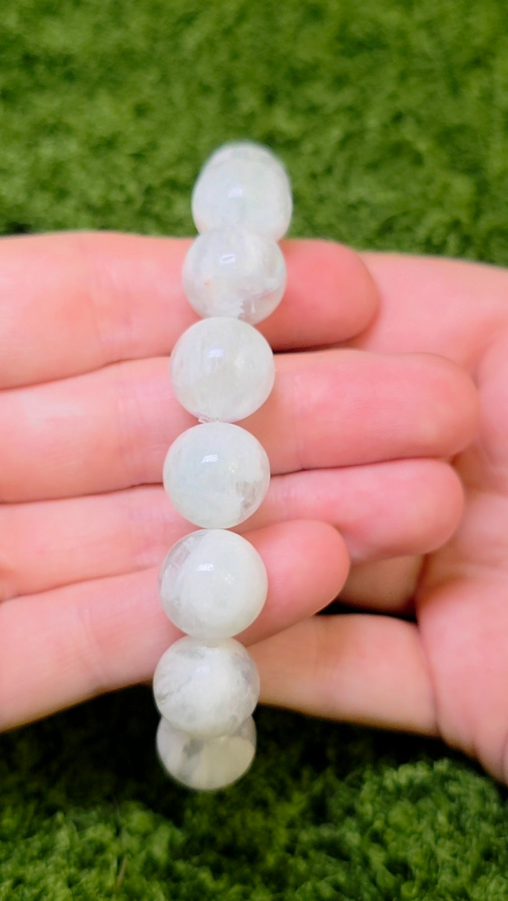 Green Feather Fluorite Stretch Bracelet 13mm