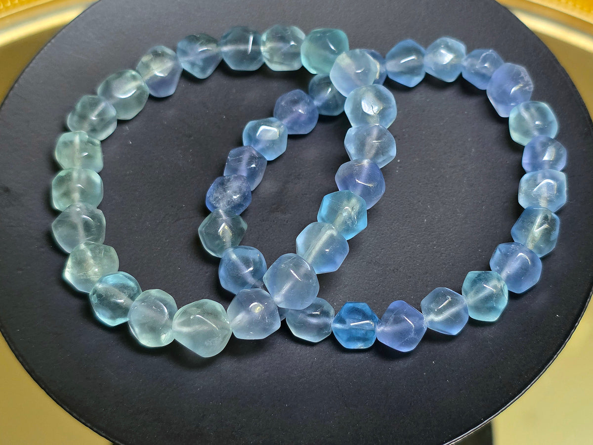 Blue Fluorite Stretch Freeform Bracelet 9mm