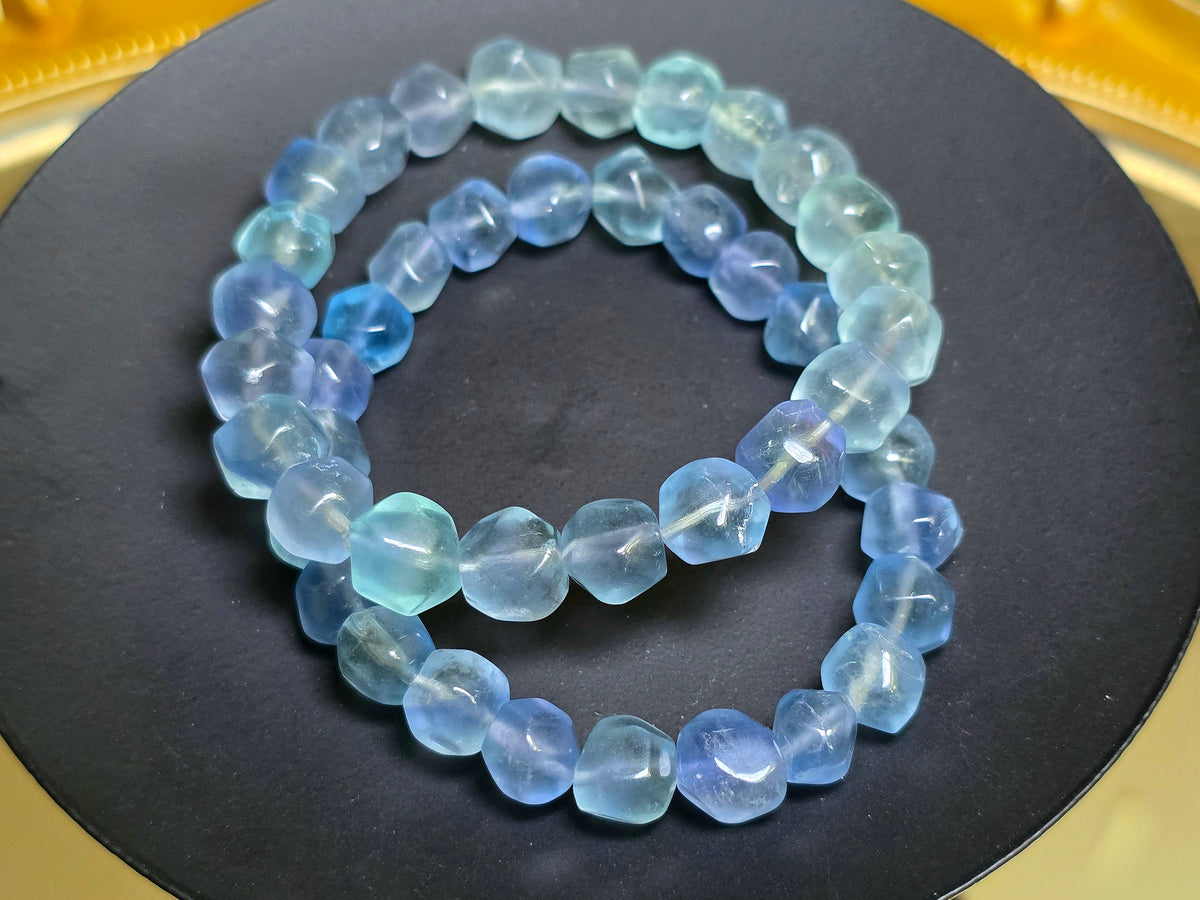 Blue Fluorite Stretch Freeform Bracelet 9mm