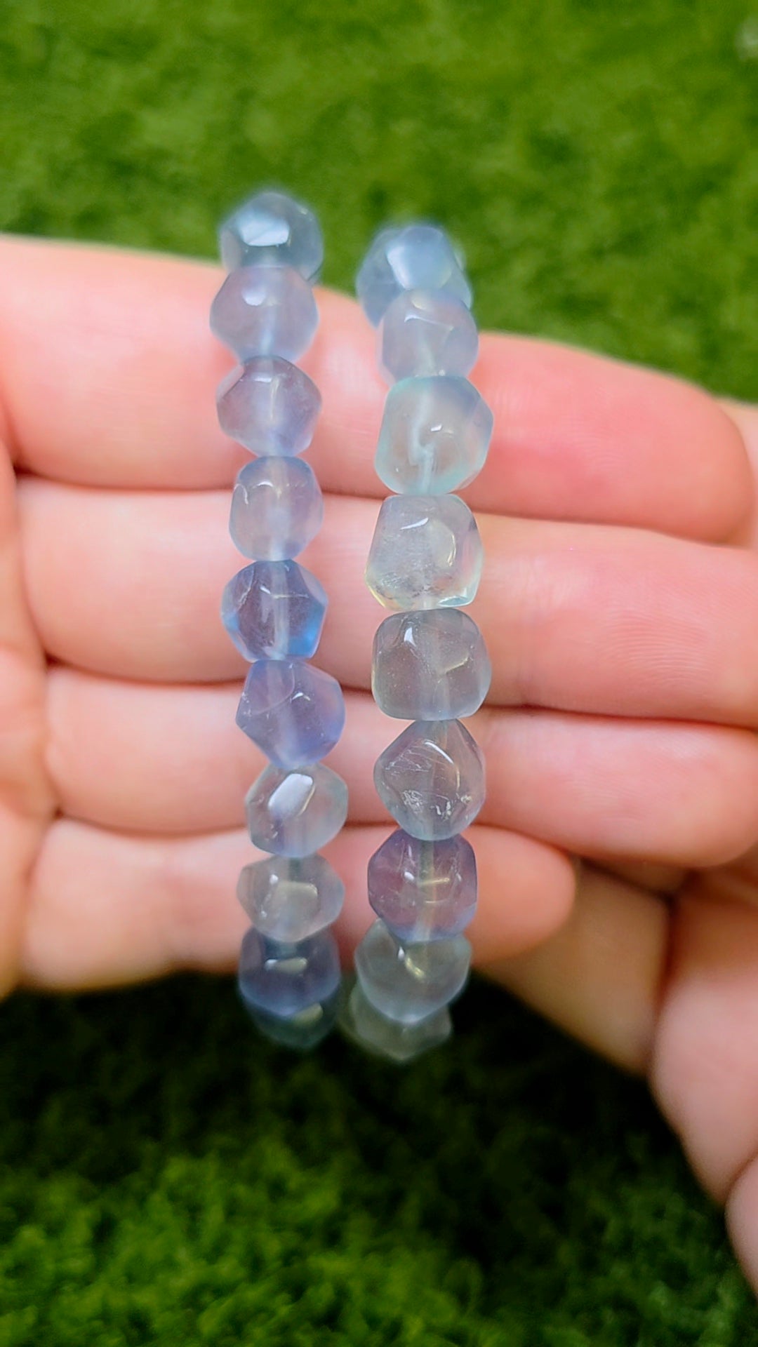 Blue Fluorite Stretch Freeform Bracelet 9mm