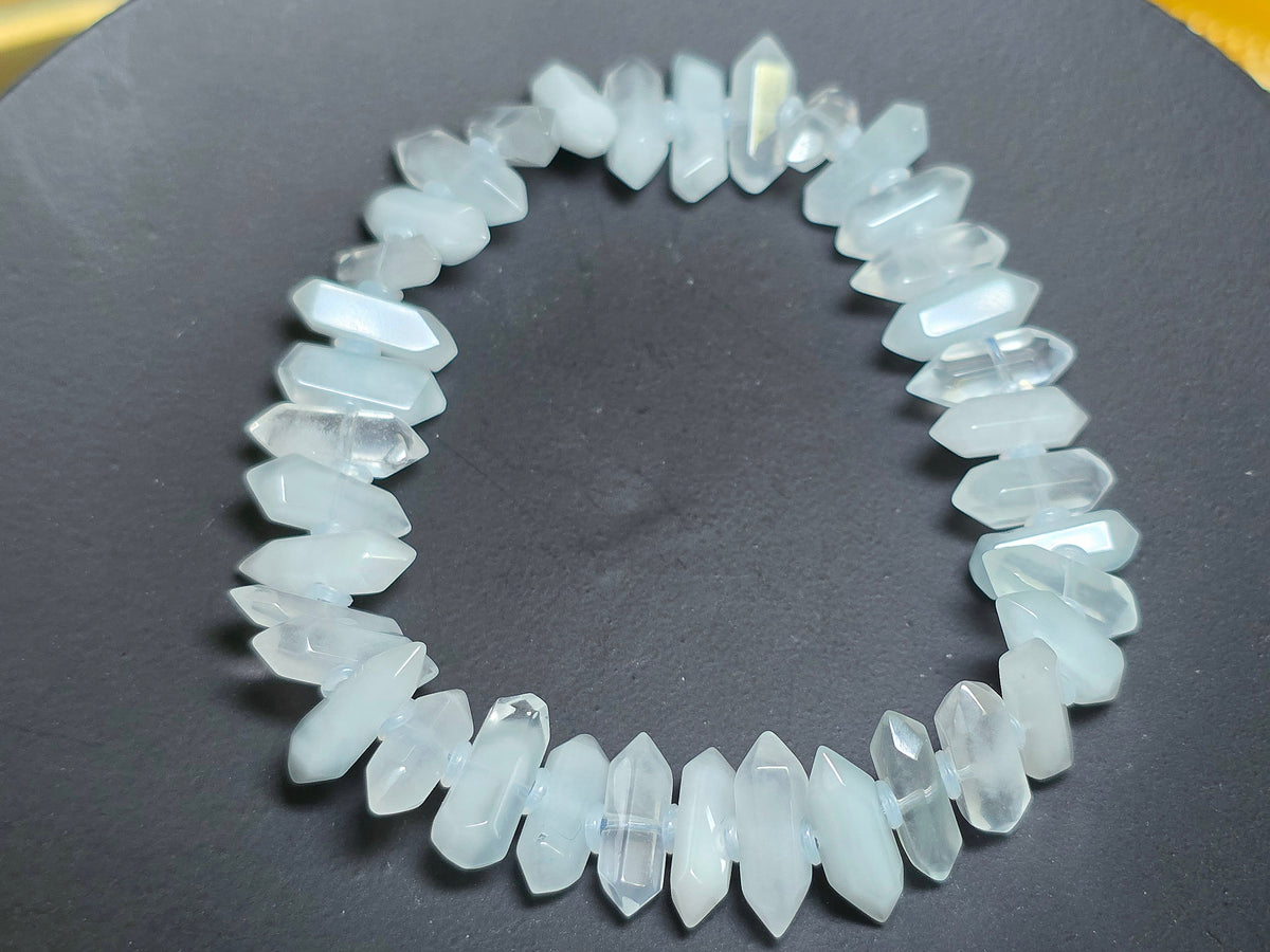 Blue Rabbit Hair Double Point Bracelet