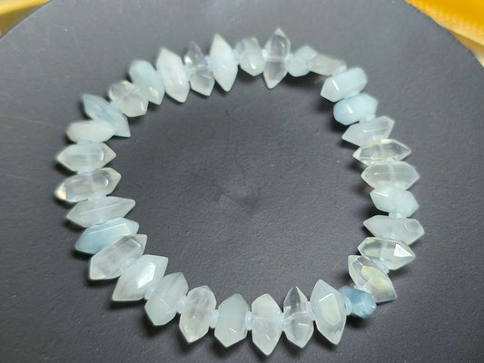 Blue Rabbit Hair Double Point Bracelet