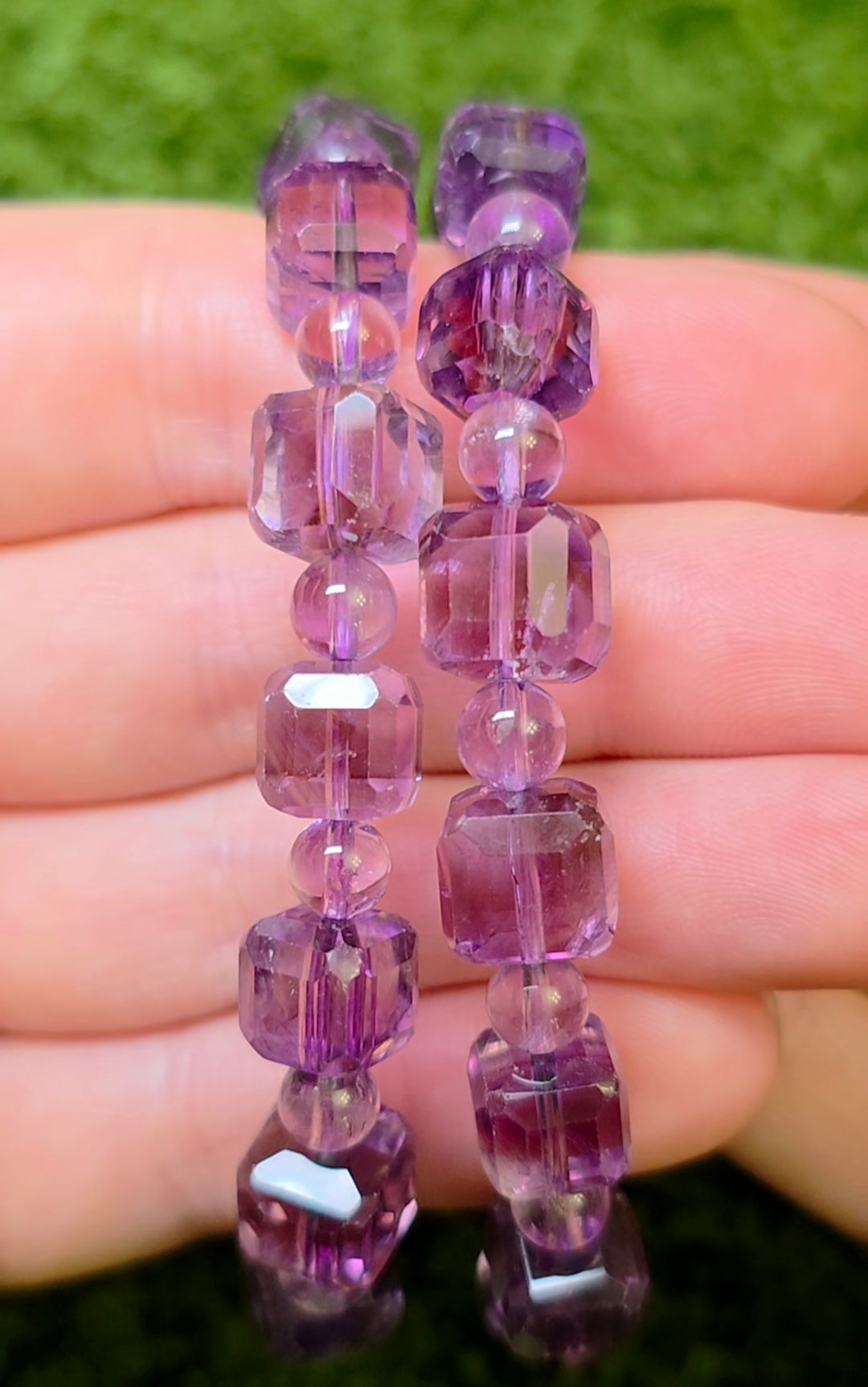 Amethyst Cube Stretch Bracelet