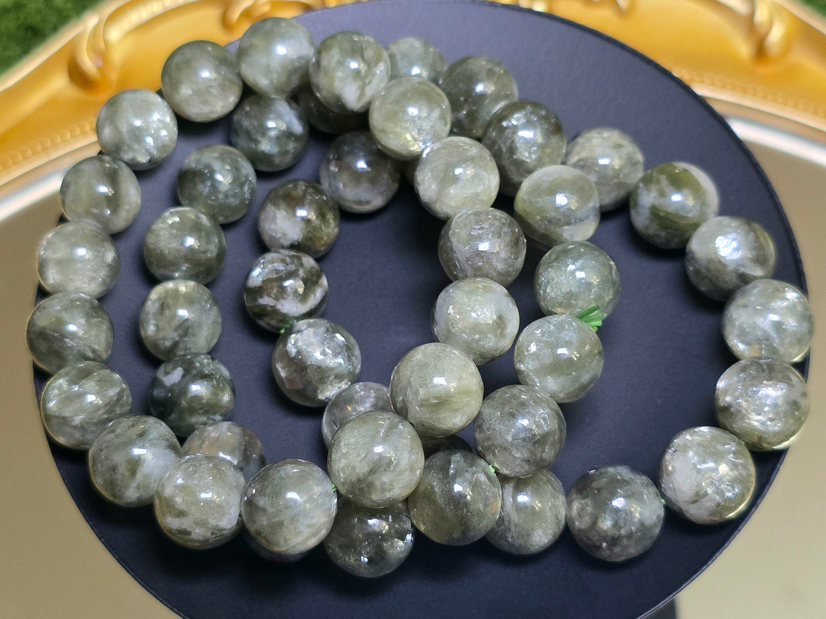 Green Gem Lepidolite Stretch Bracelet 12.5mm