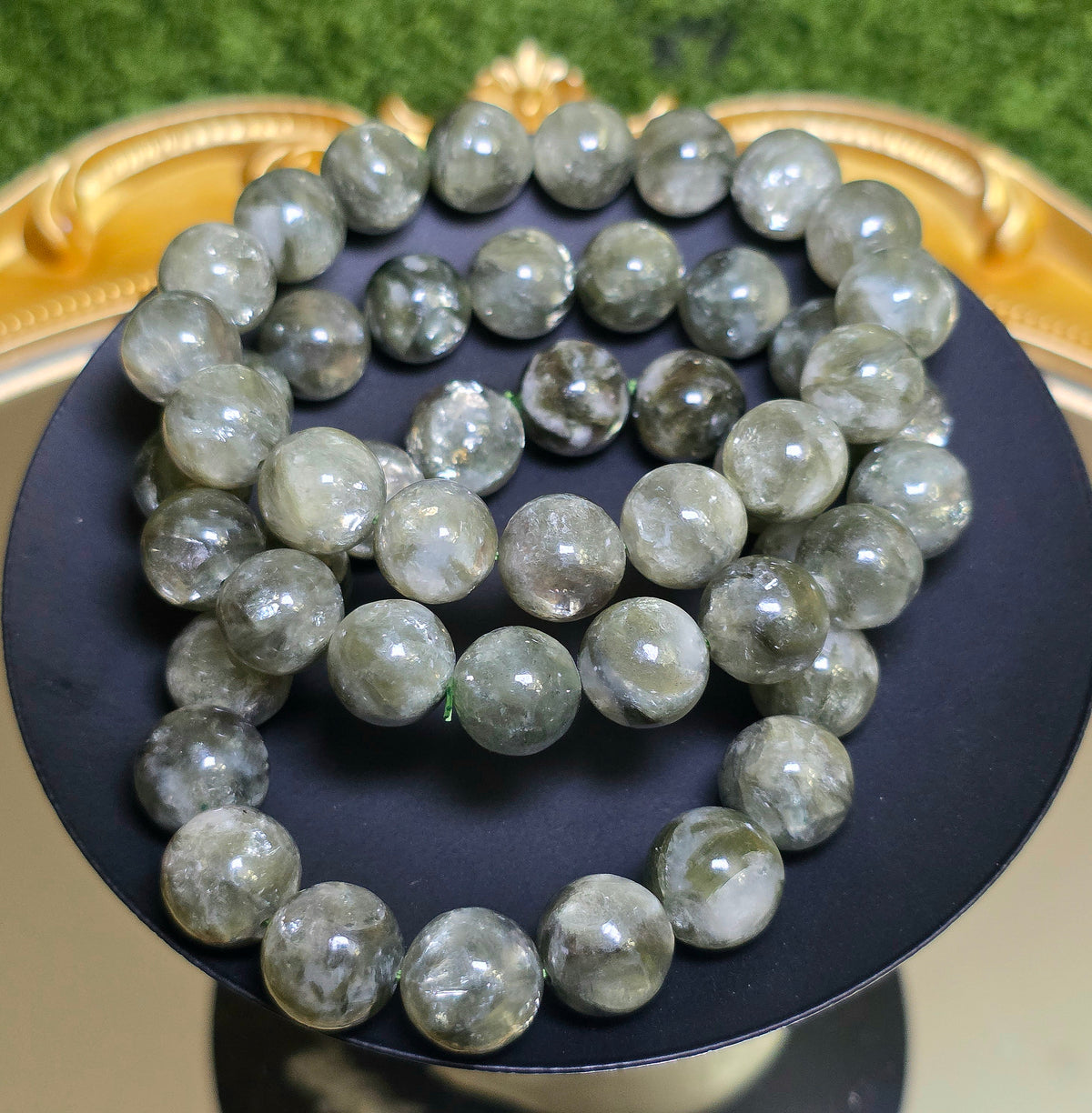 Green Gem Lepidolite Stretch Bracelet 12.5mm