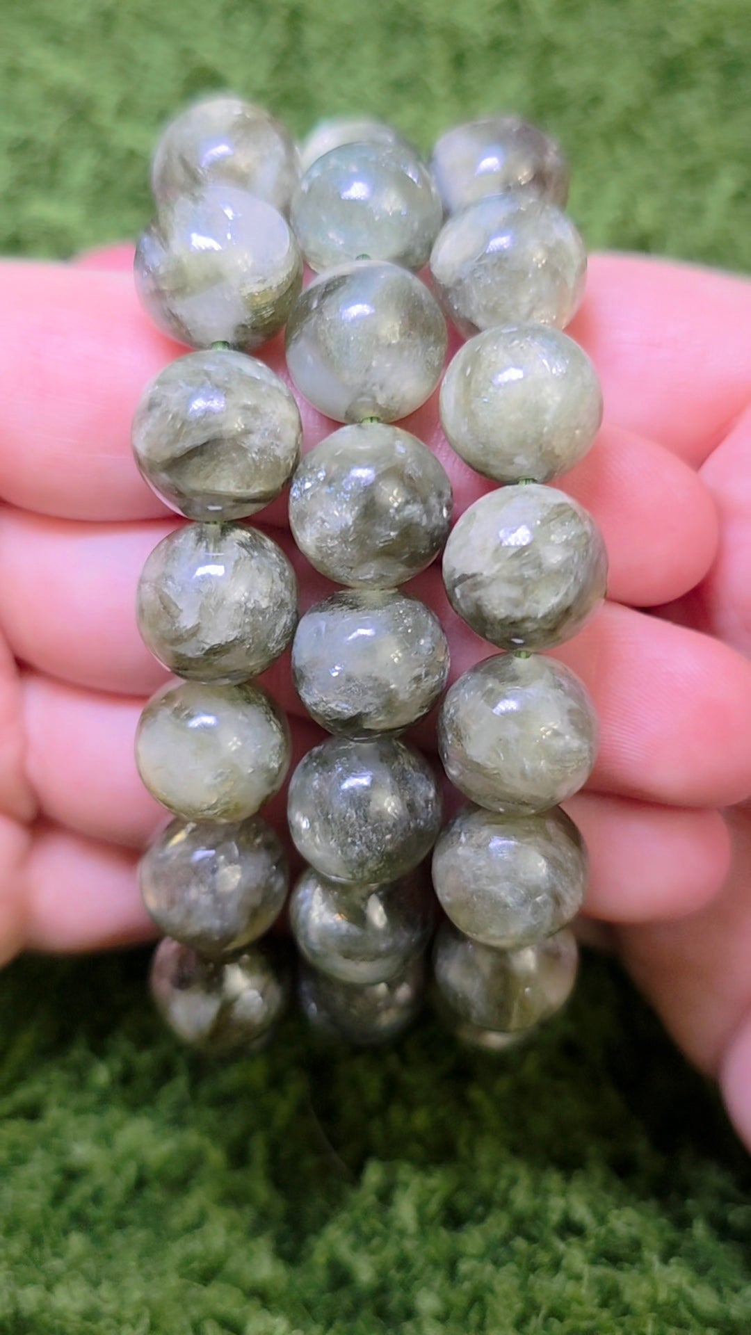Green Gem Lepidolite Stretch Bracelet 12.5mm