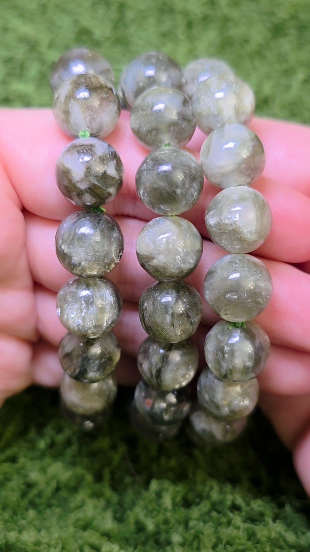 Green Gem Lepidolite Stretch Bracelet 12.5mm