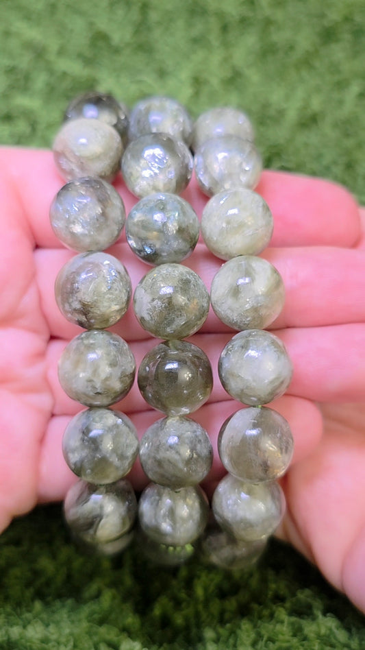 Green Gem Lepidolite Stretch Bracelet 12.5mm