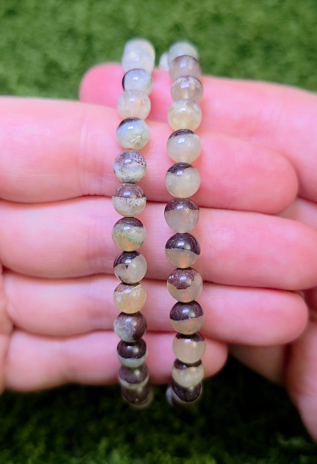 Green Gemstone Stretch Bracelet 7mm
