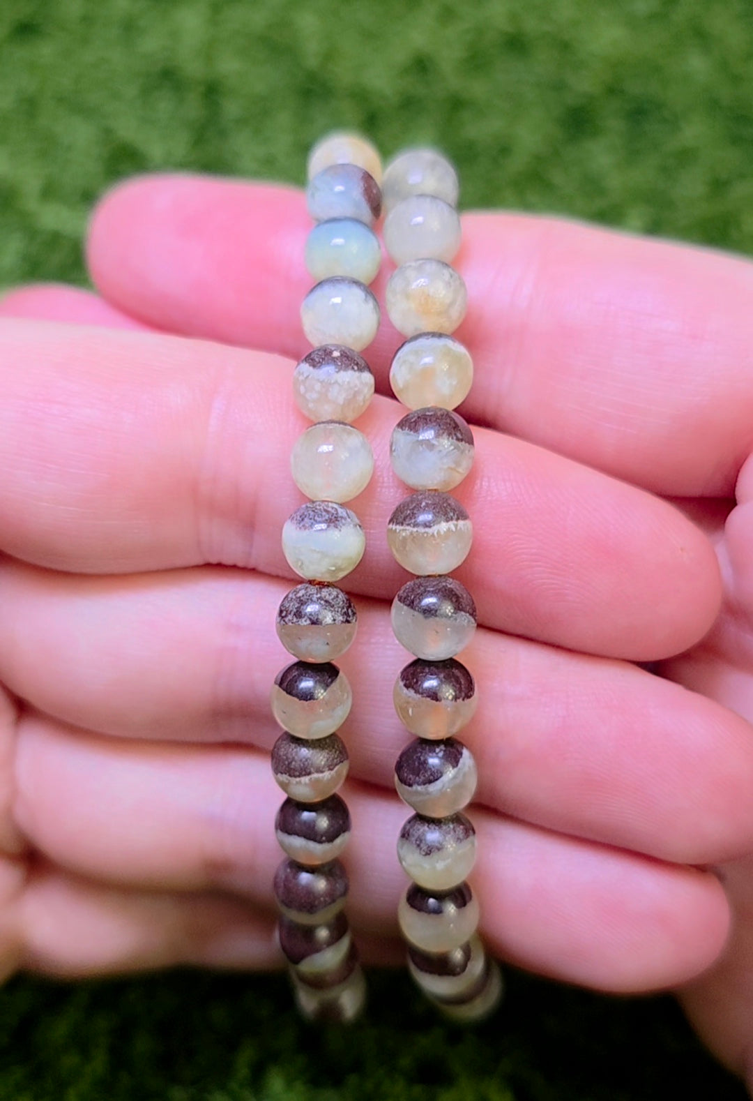 Green Gemstone Stretch Bracelet 7mm
