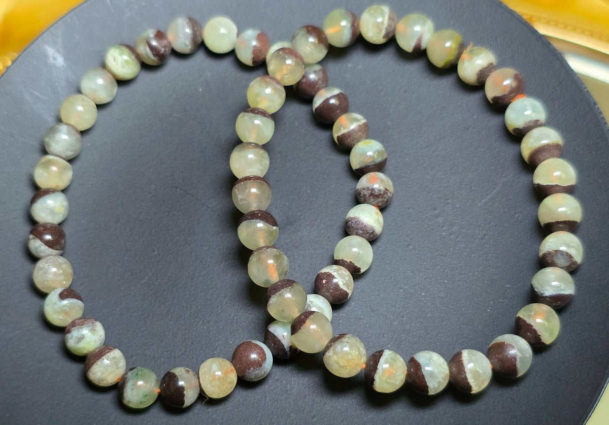 Green Gemstone Stretch Bracelet 7mm