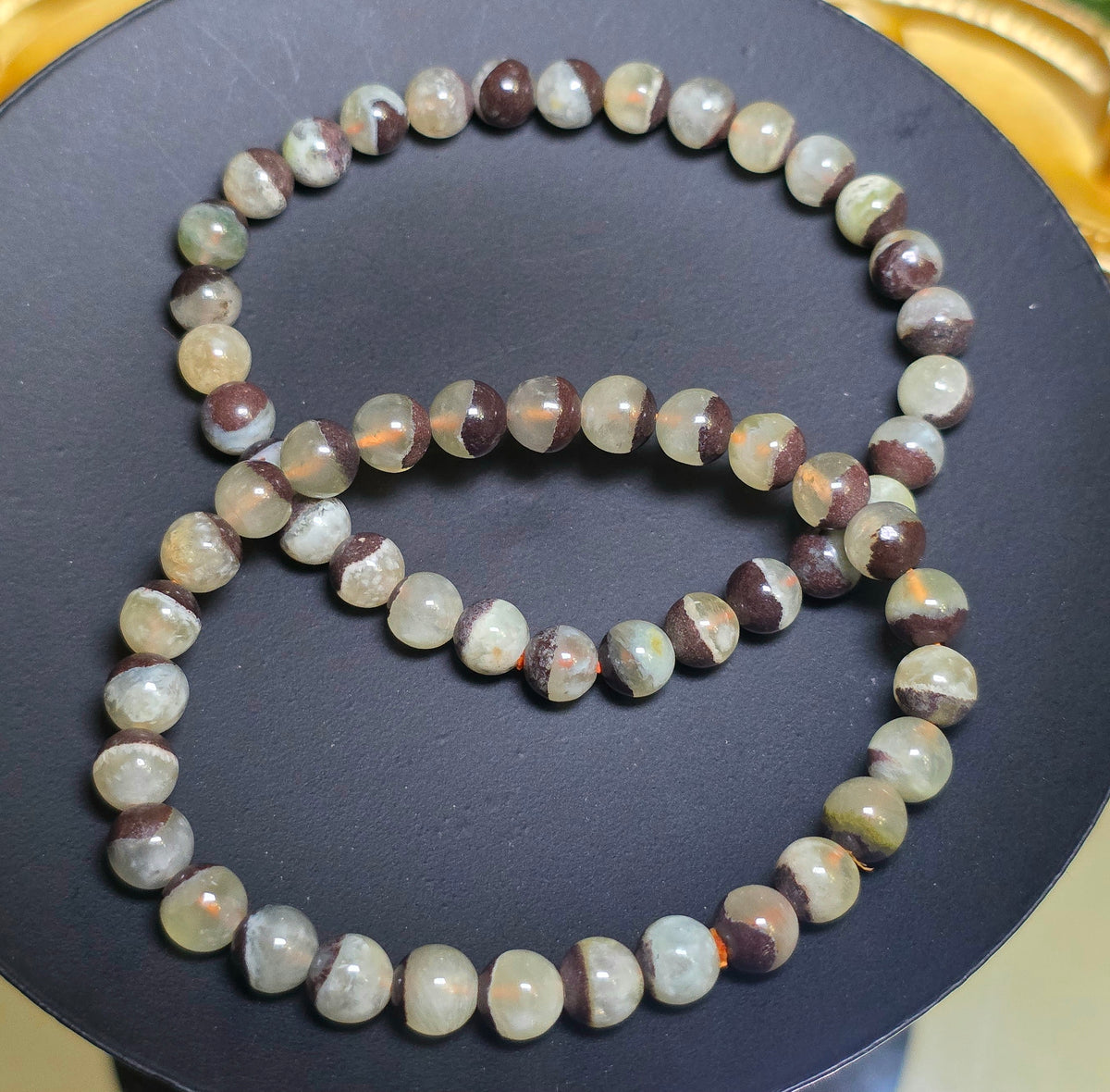 Green Gemstone Stretch Bracelet 7mm