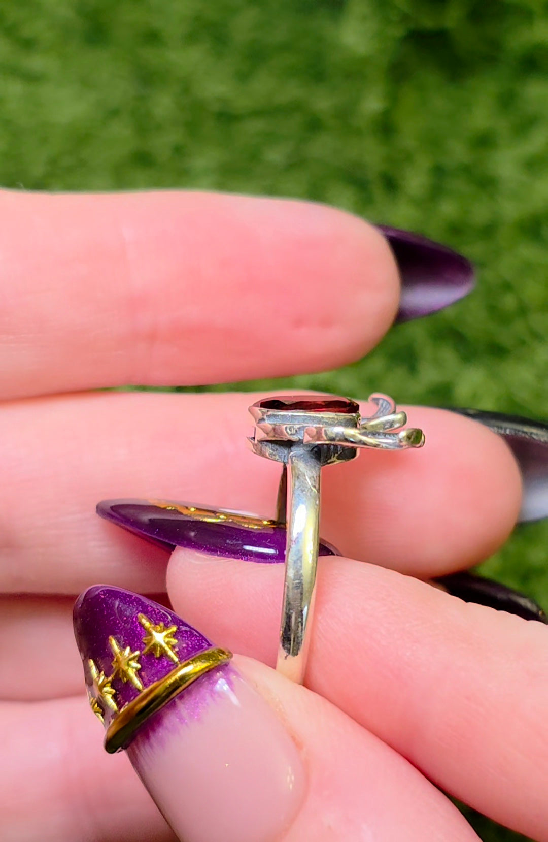 Red Garnet Bat Wing Ring