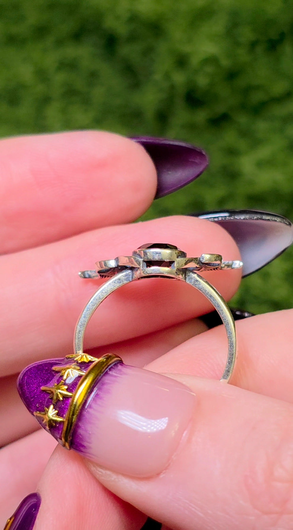 Smokey Quartz Bat Wing Ring