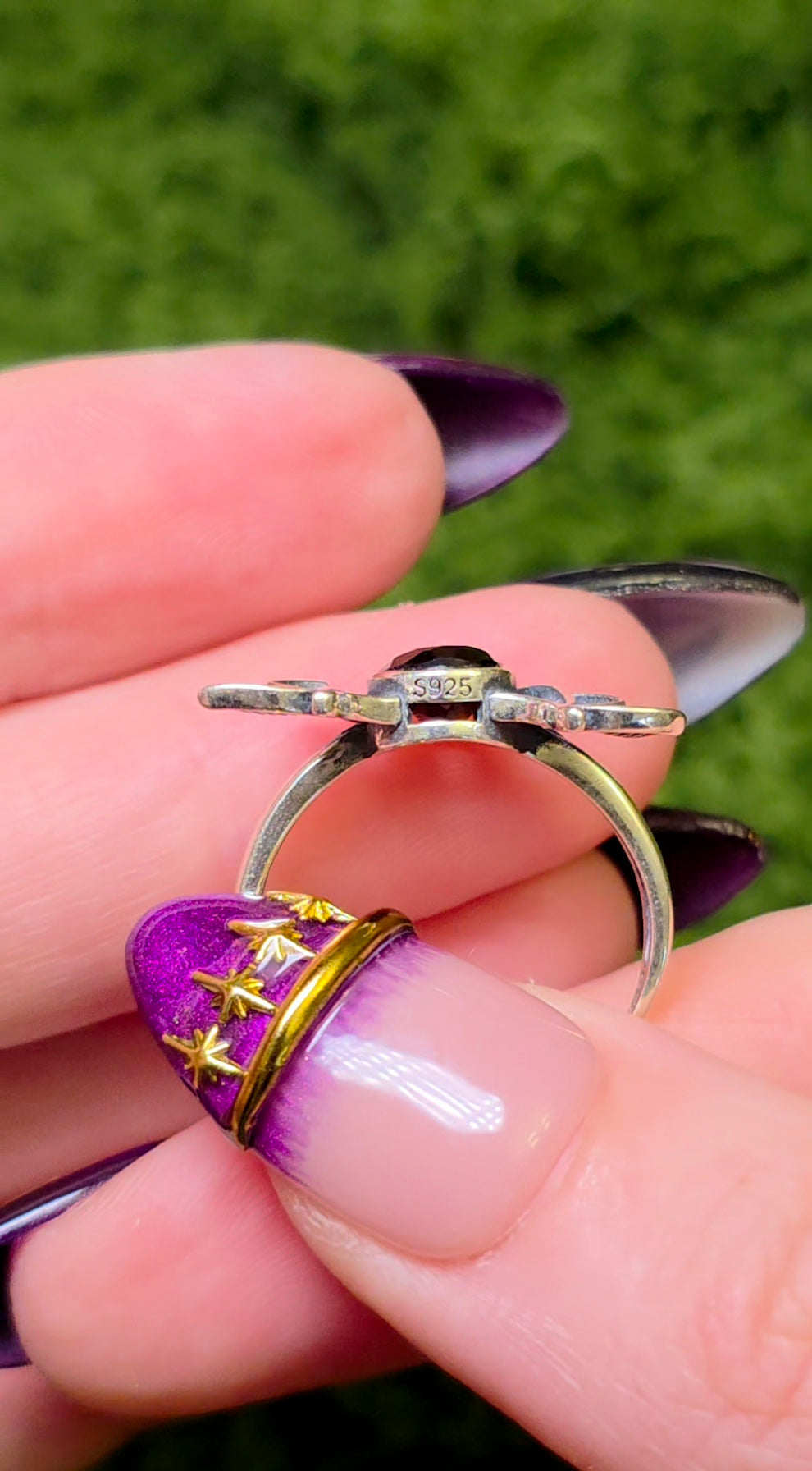Smokey Quartz Bat Wing Ring