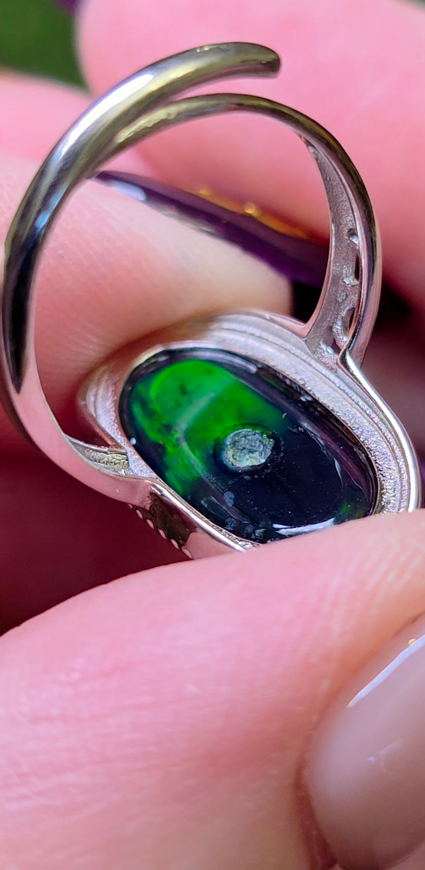 Black Opal Honeycomb Ring