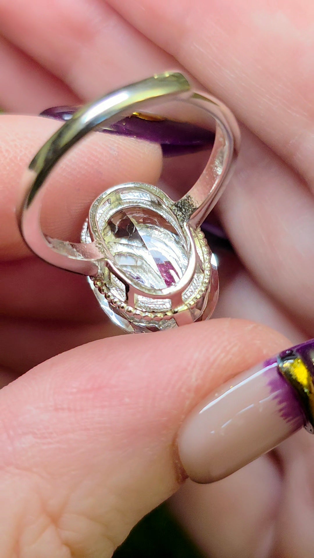 Ruby and Clear Quartz Statement Ring