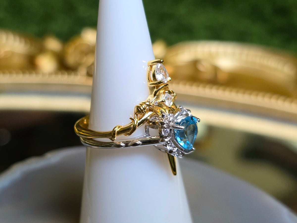 Topaz Heart and Sword Ring
