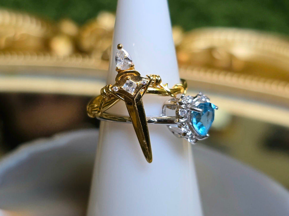 Topaz Heart and Sword Ring