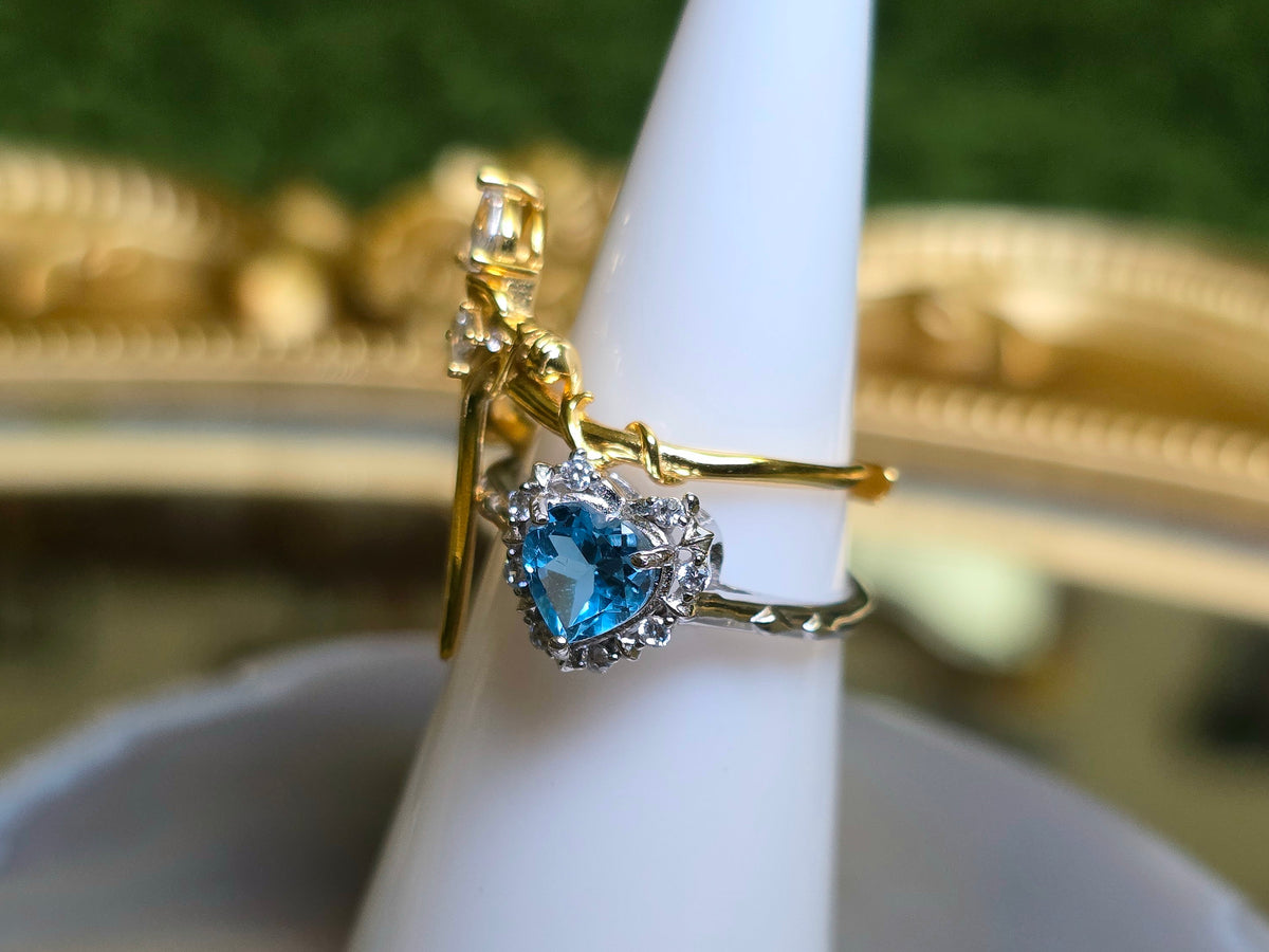 Topaz Heart and Sword Ring