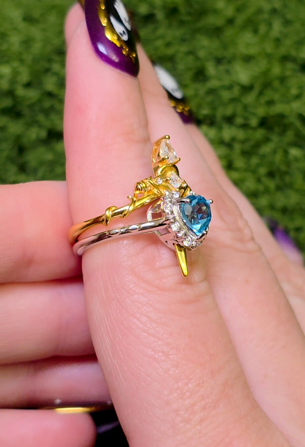 Topaz Heart and Sword Ring