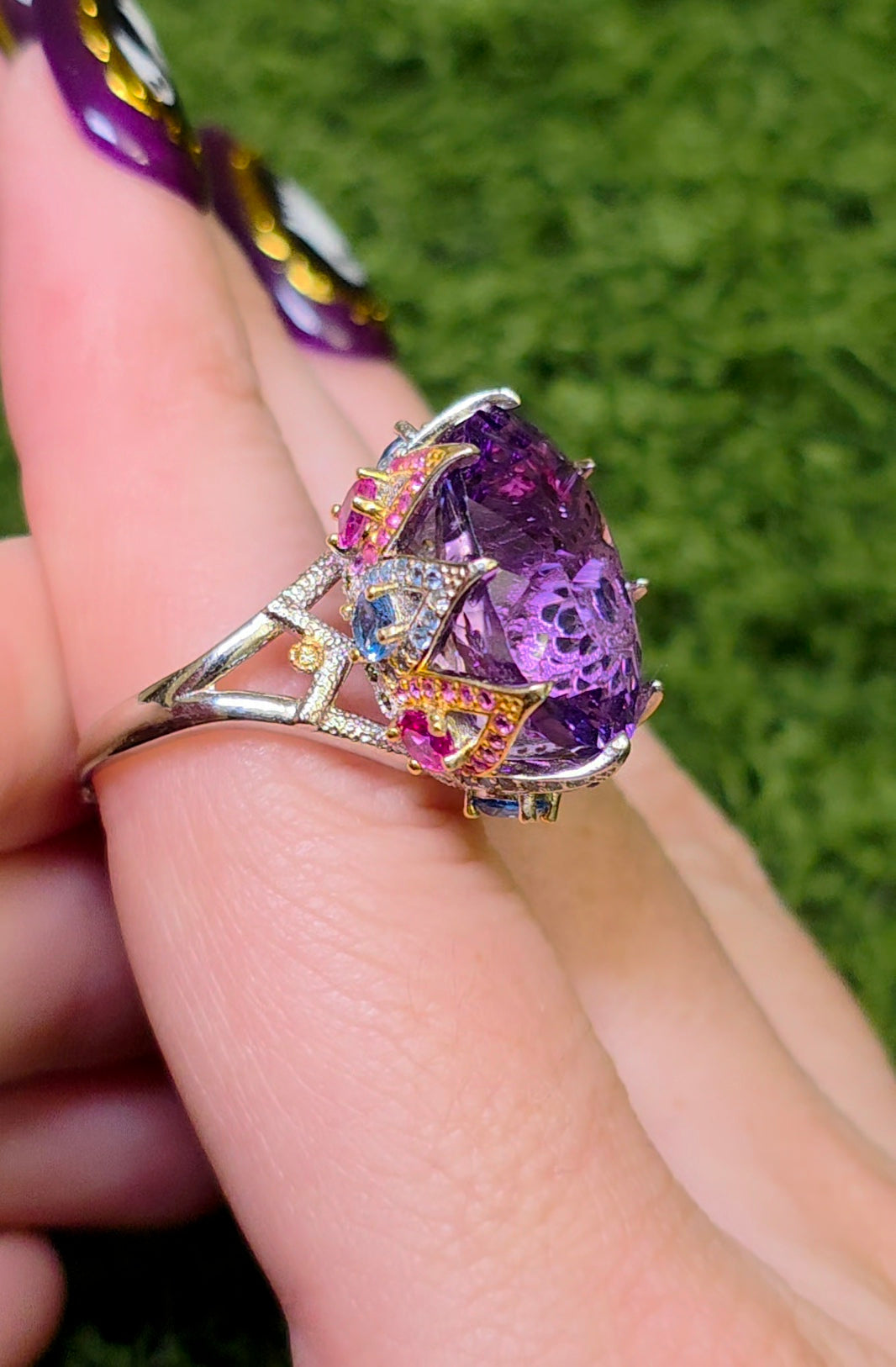 Royal Amethyst Statement Ring