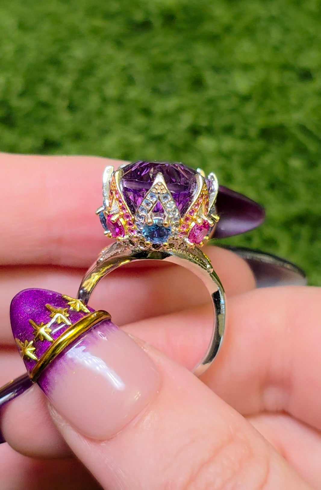 Royal Amethyst Statement Ring