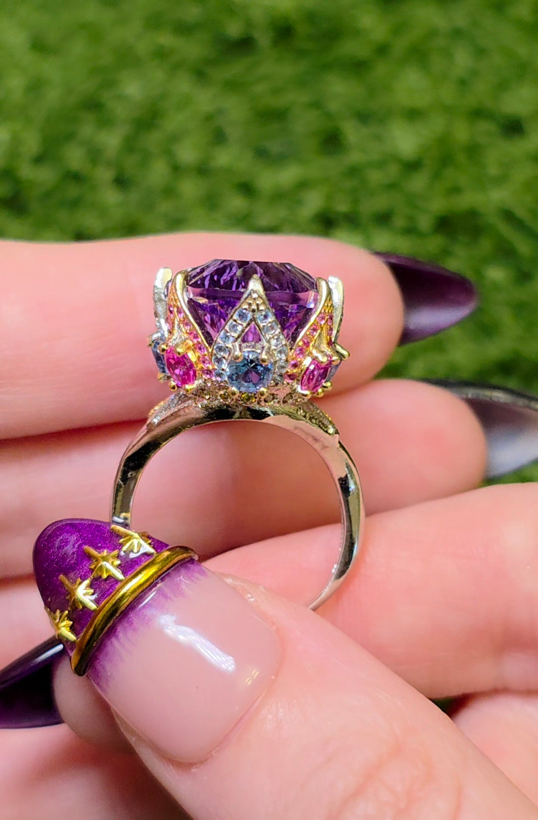 Royal Amethyst Statement Ring