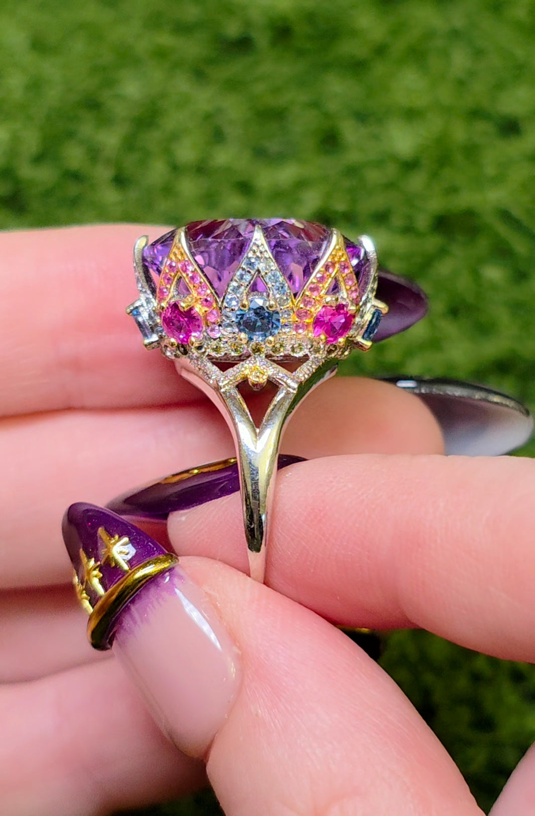 Royal Amethyst Statement Ring