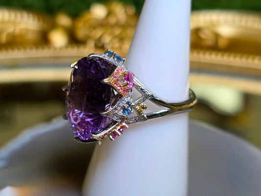Royal Amethyst Statement Ring